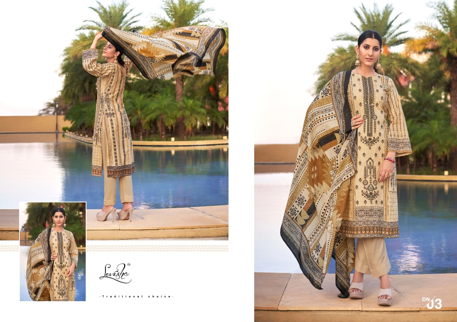 Levisha Jashn E Noor Cemric Cotton Digital Wholesale Fancy Salwar Suit Catalog — Wholesale Salwar Suits, Levisha wholesale from Surat — view 2